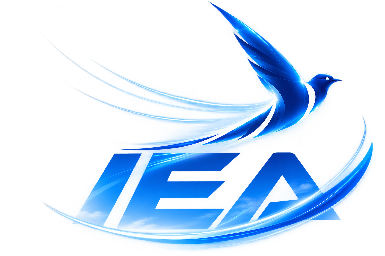 IEA flying bird and logo graphic